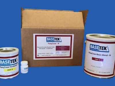 PoxyCove kit for sealing a PoxyBase polymer pumpbase