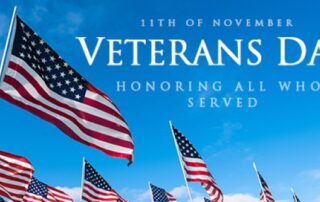Veterans Day image with flags
