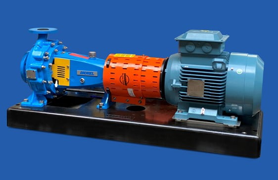 Custom QuickBase with ISO pump and IEC motor on non-metallic pumpbase