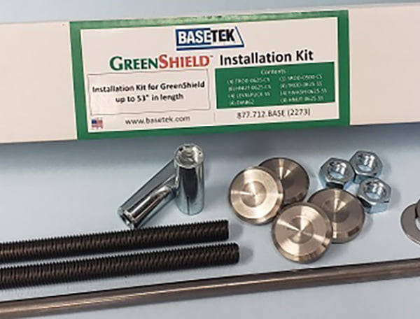 GreenShield Installation Kit with all parts expanded