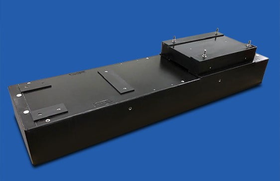 Tall polymer concrete pumpbase with integrated UniBlock showcasing raised polymer pads