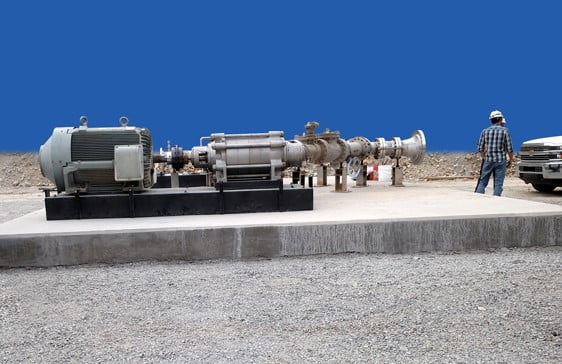 700 HP motor and multistate case pump on large mineral cast PoxyBase for a mining application