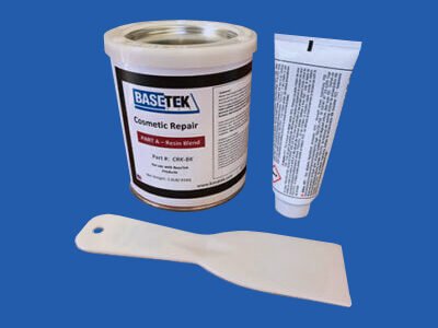 Cosmetic repair kit for light duty repair on polymer composite castings